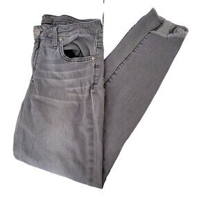 Joes Jeans Womens Size 29 Skinny Mid Rise Gray Denim Pants Raw Cutoff Hems